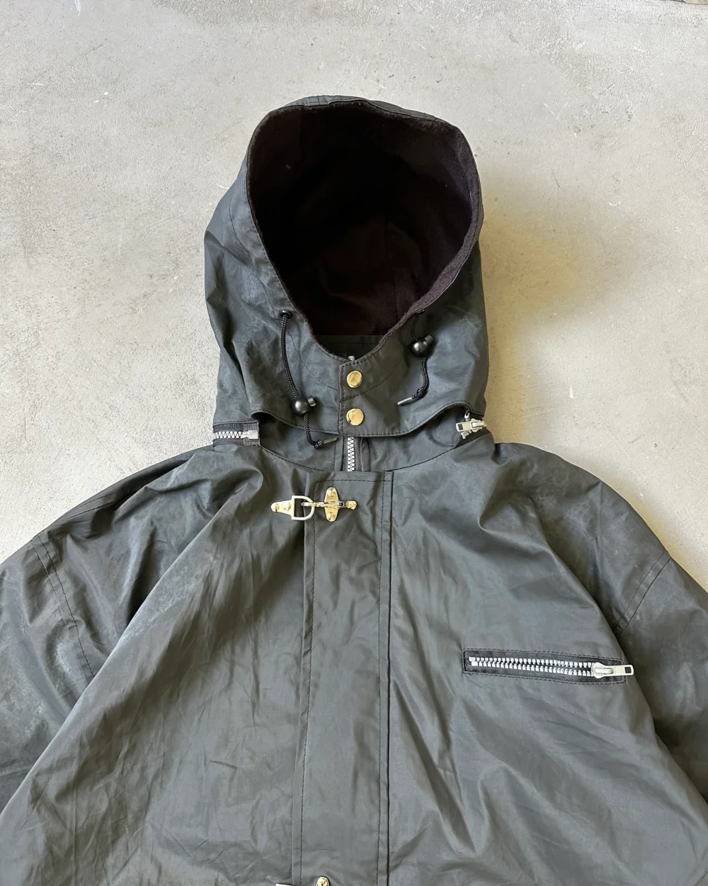2000s - Black Fireman Rain Coat - XL - 2