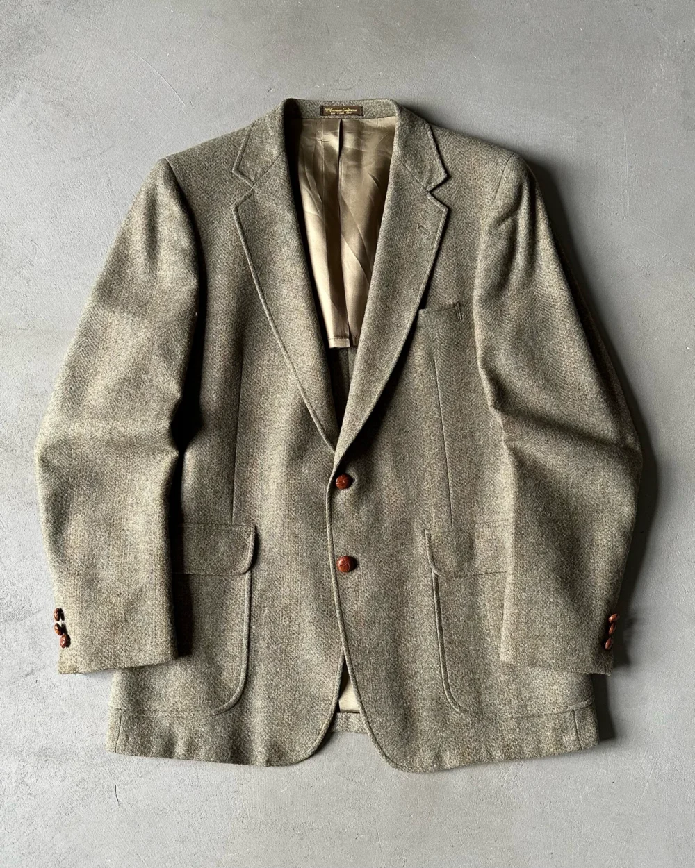 1980s - Grey/Green Tweed Sport Jacket - 42L