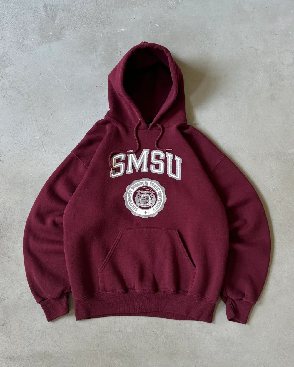 1990s - Burgundy SMSU Hoodie - M