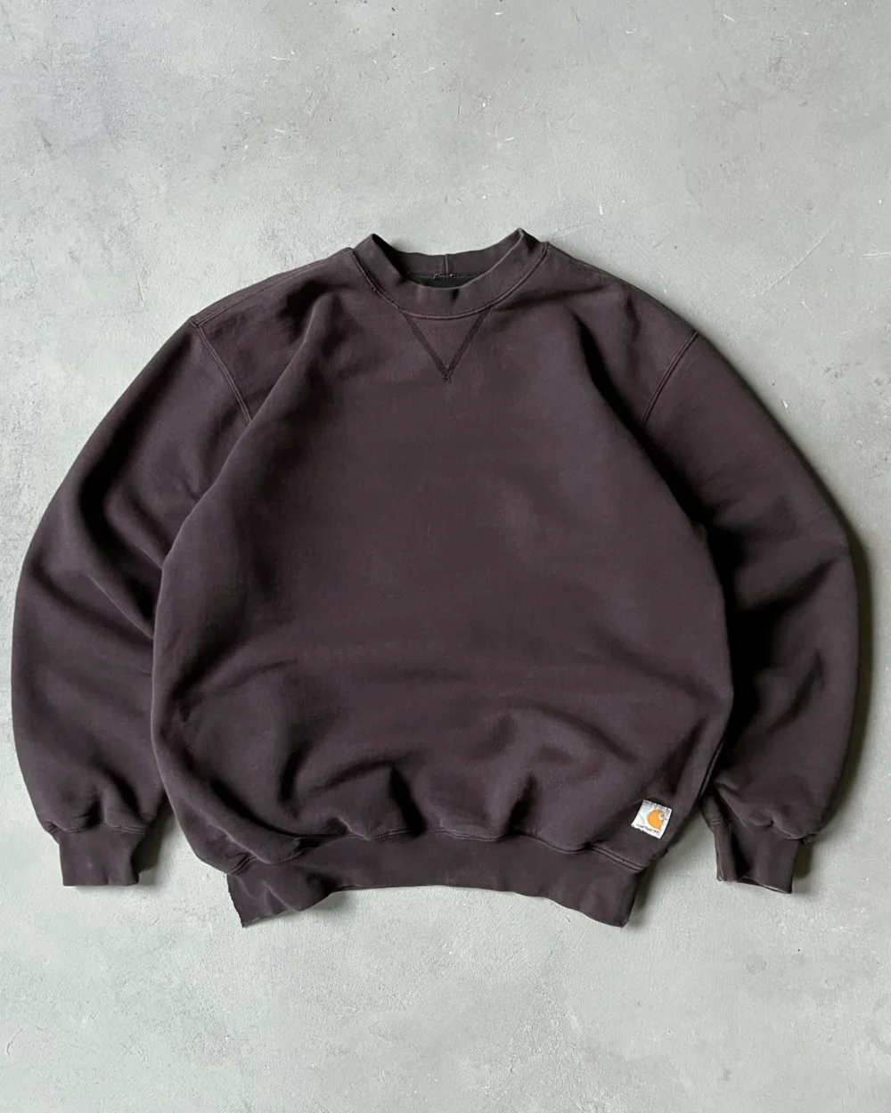 1990s - Distressed Black Carhartt Thermal Crewneck - M