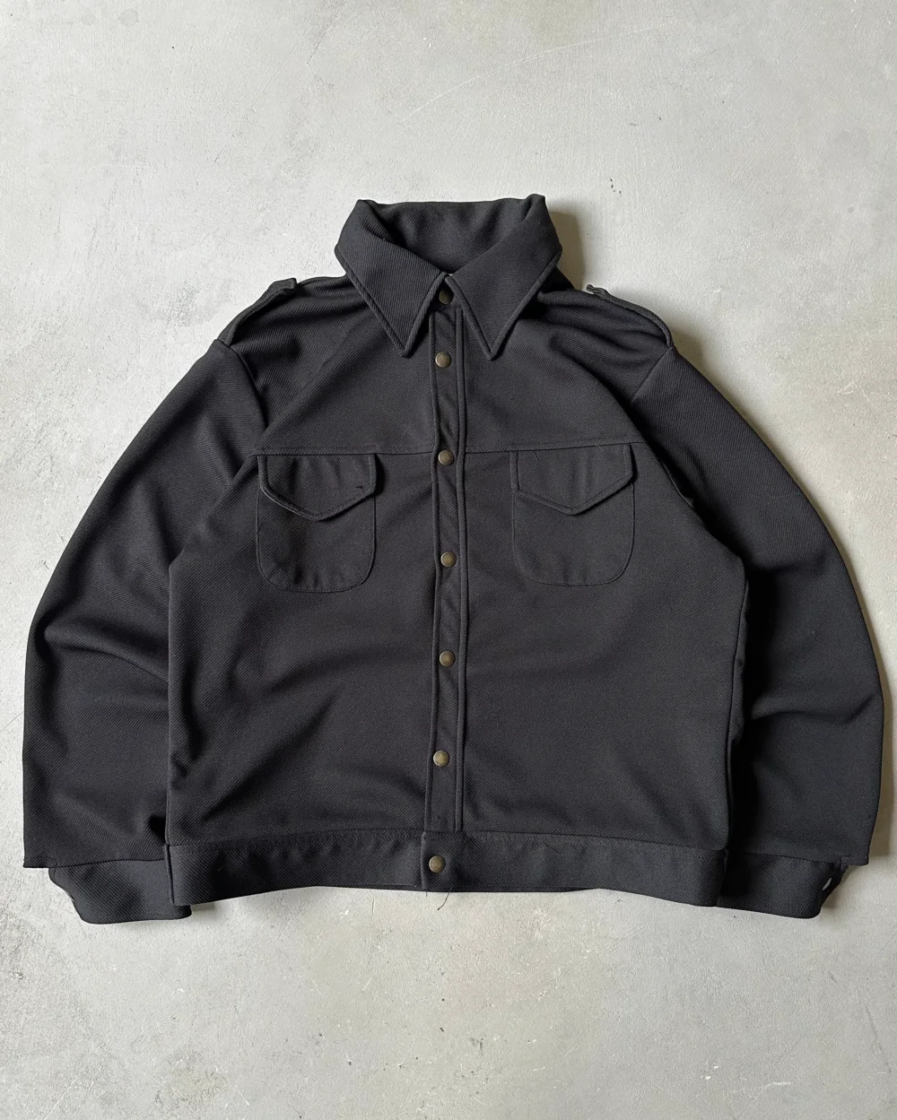 1990s - Black Cropped Over Shirt - L