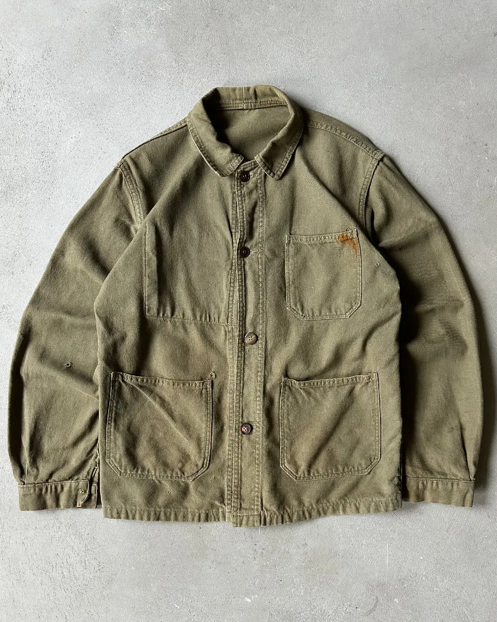 1970s - Distressed Green Euro Chore - S