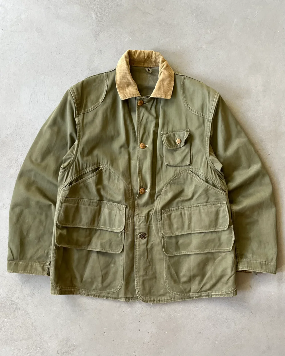 1950s - Distressed Green Red Head Hunting Jacket - L