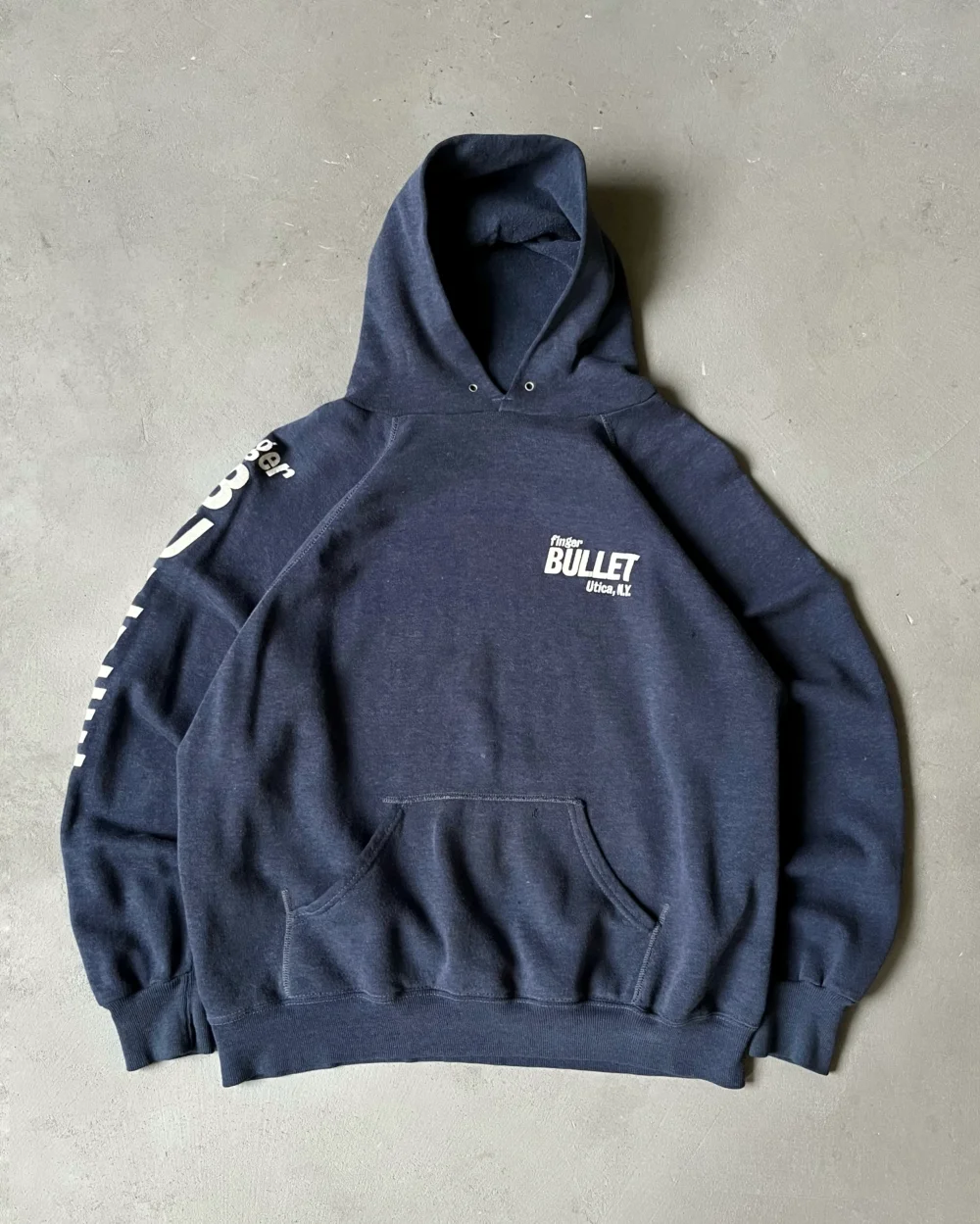 1970s - Faded Navy Bullet Hoodie - S