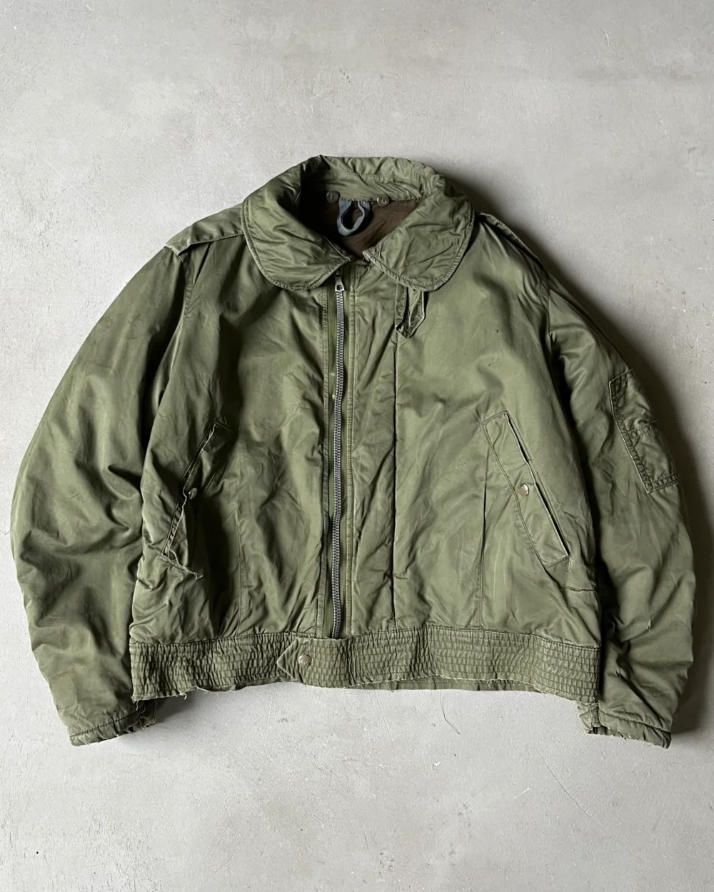 1960s - Distressed Green French Air Force Jacket - S/M