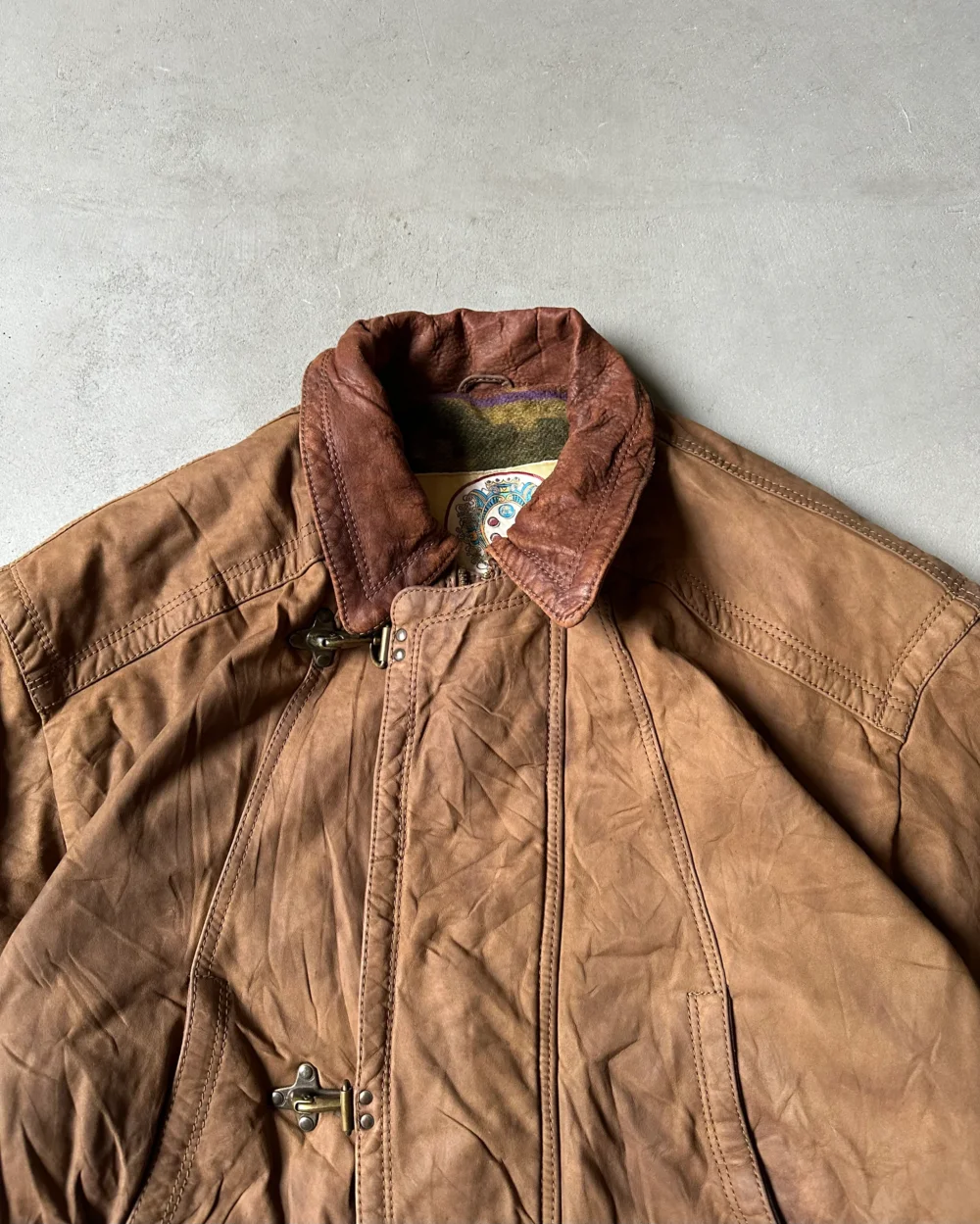 1990s - Brown Fireman Leather Coat - M/L - 4