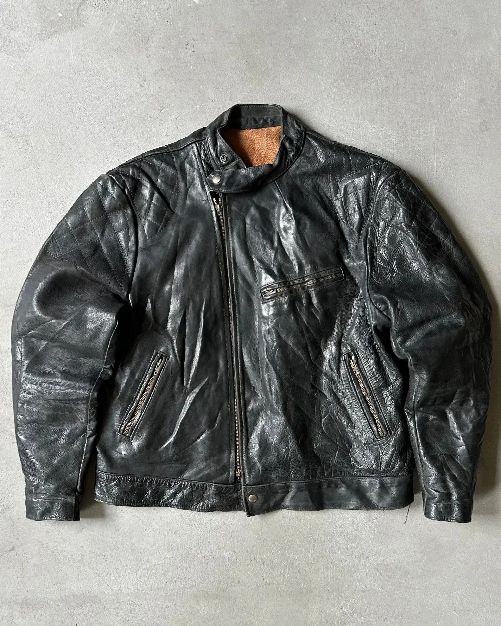 1960s - Black French Leather Jacket - L