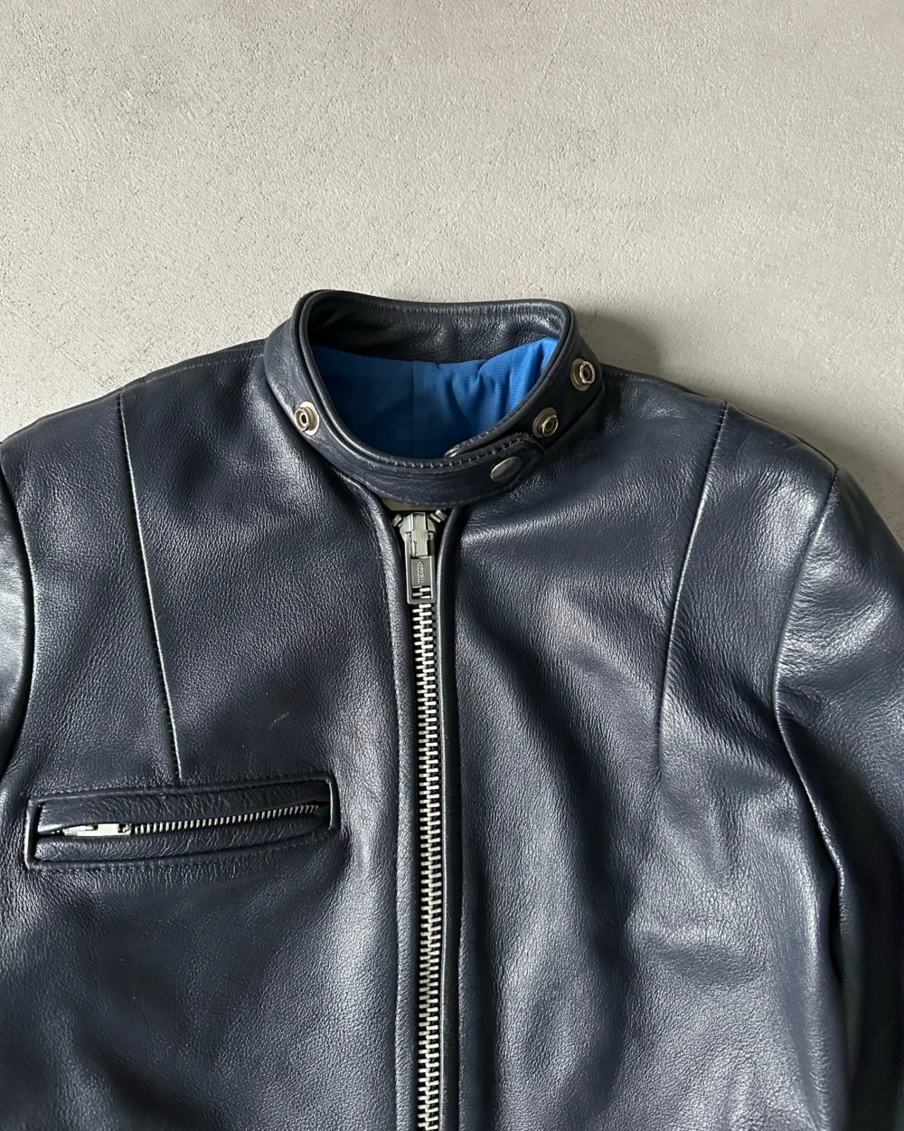 1970s - Dark Navy Brimaco Women's Leather Jacket - (W)XXS/XS - 4