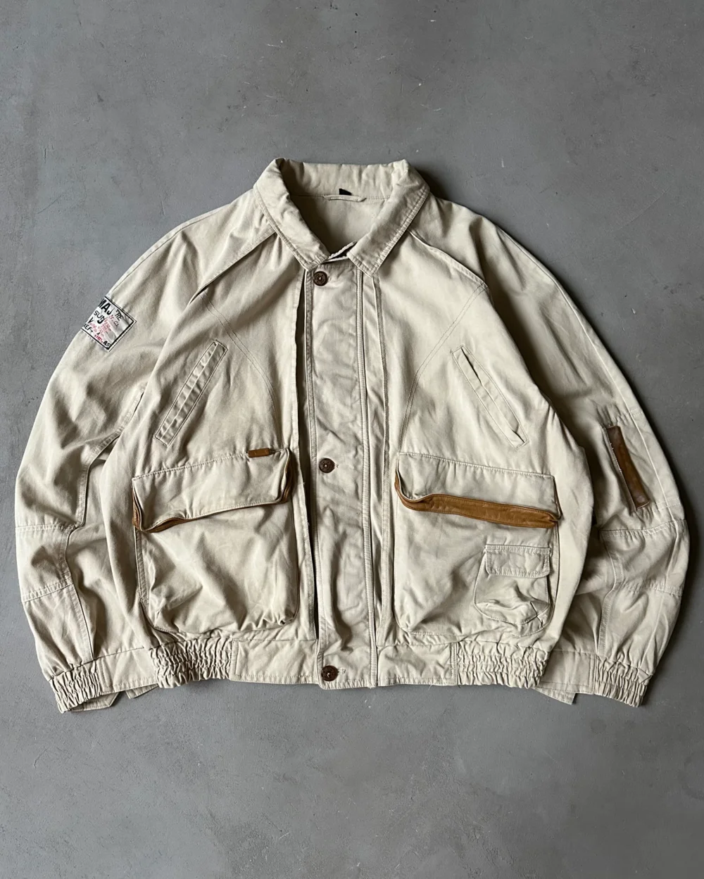 1980s - Beige Euro Utility Jacket - L