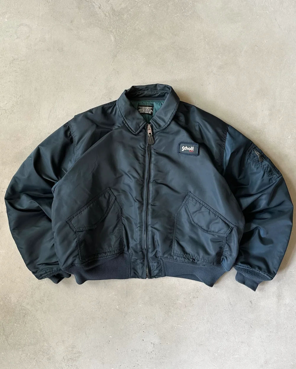 2000s - Navy Schott Bomber Jacket - XL