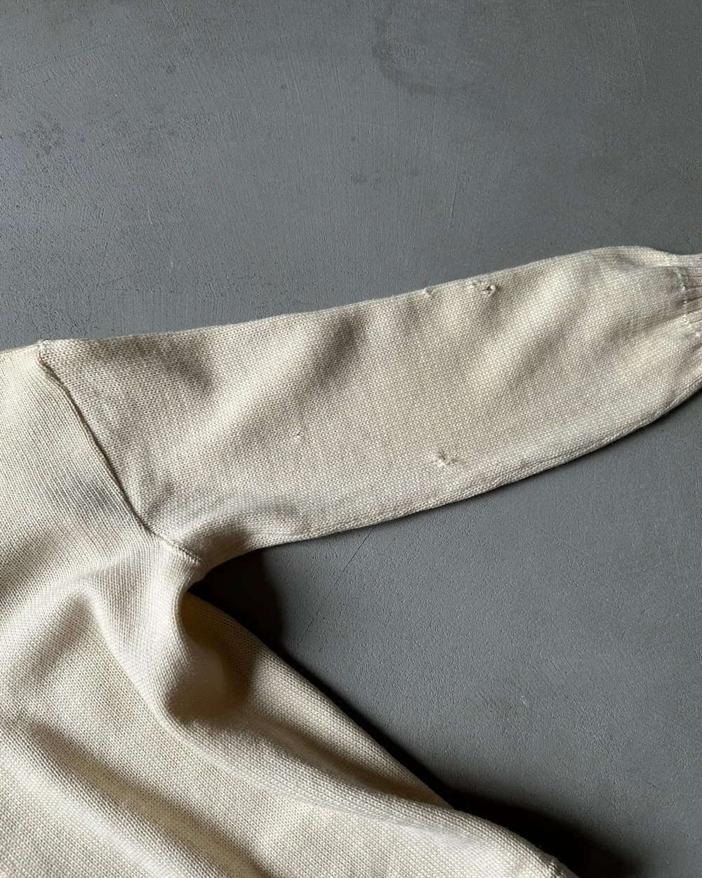 1960s - Distressed Cream Cropped Cardigan - M - 4