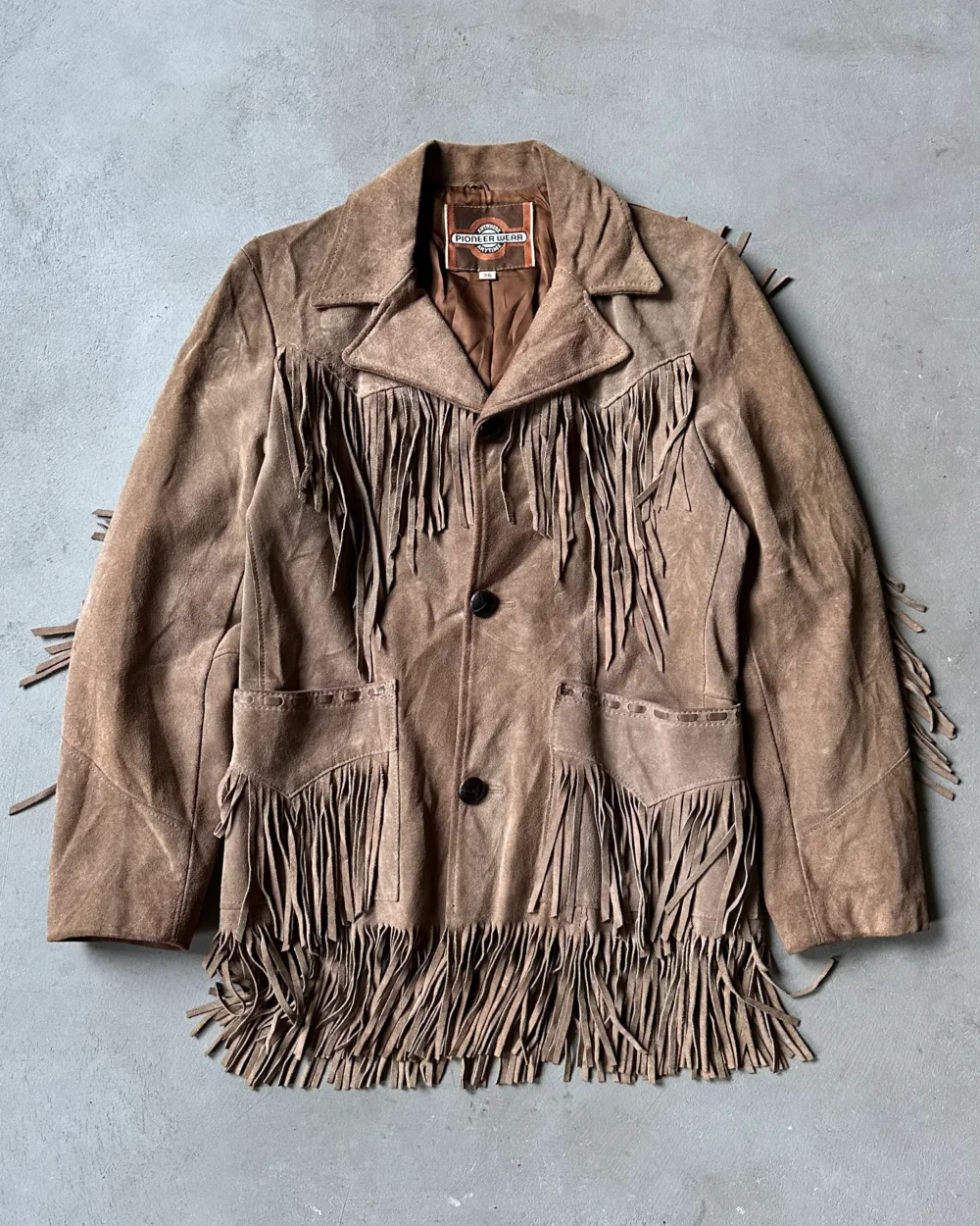 1980s - Tan Western Fringe Suede Jacket - XS