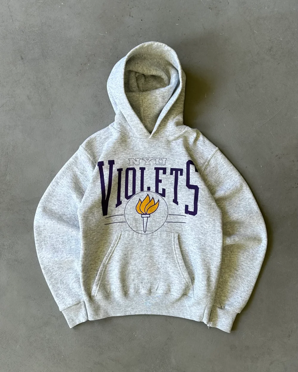 1990s - Ash Grey NYU Hoodie - XS/S