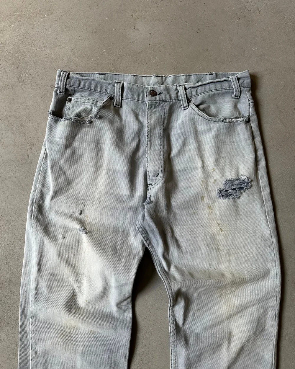 1970s - Distressed Blue 509 White Tab Levi's Jeans - 34x30 - 3