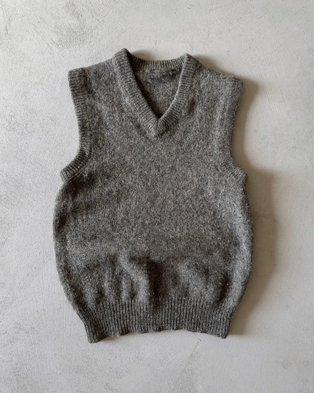 1980s - Brown/Grey Wool Sweater Vest - XS/S