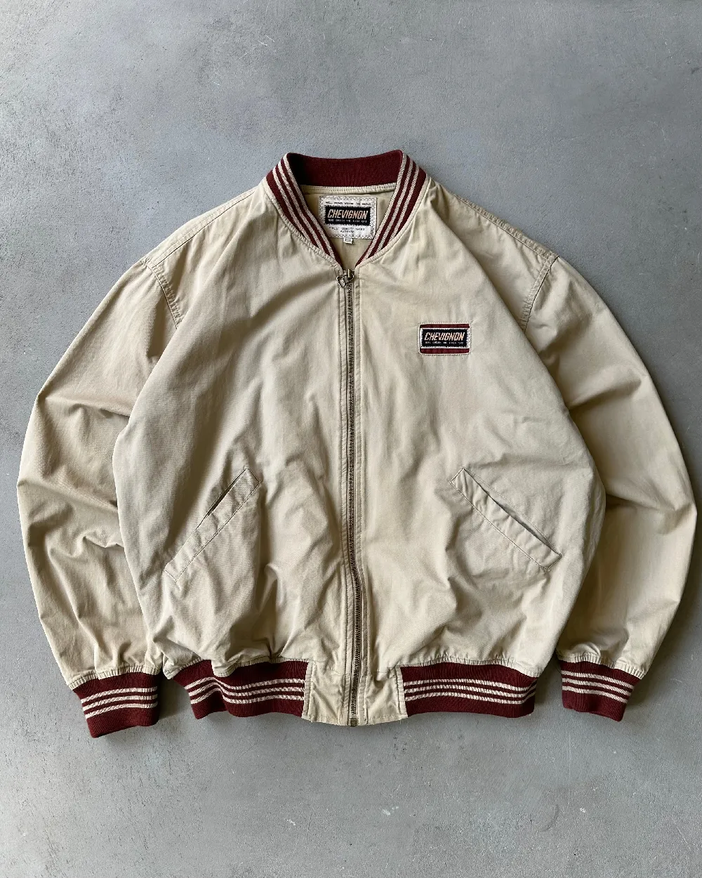 1990s - Tan/Brown Chevignon Light Bomber Jacket - XL