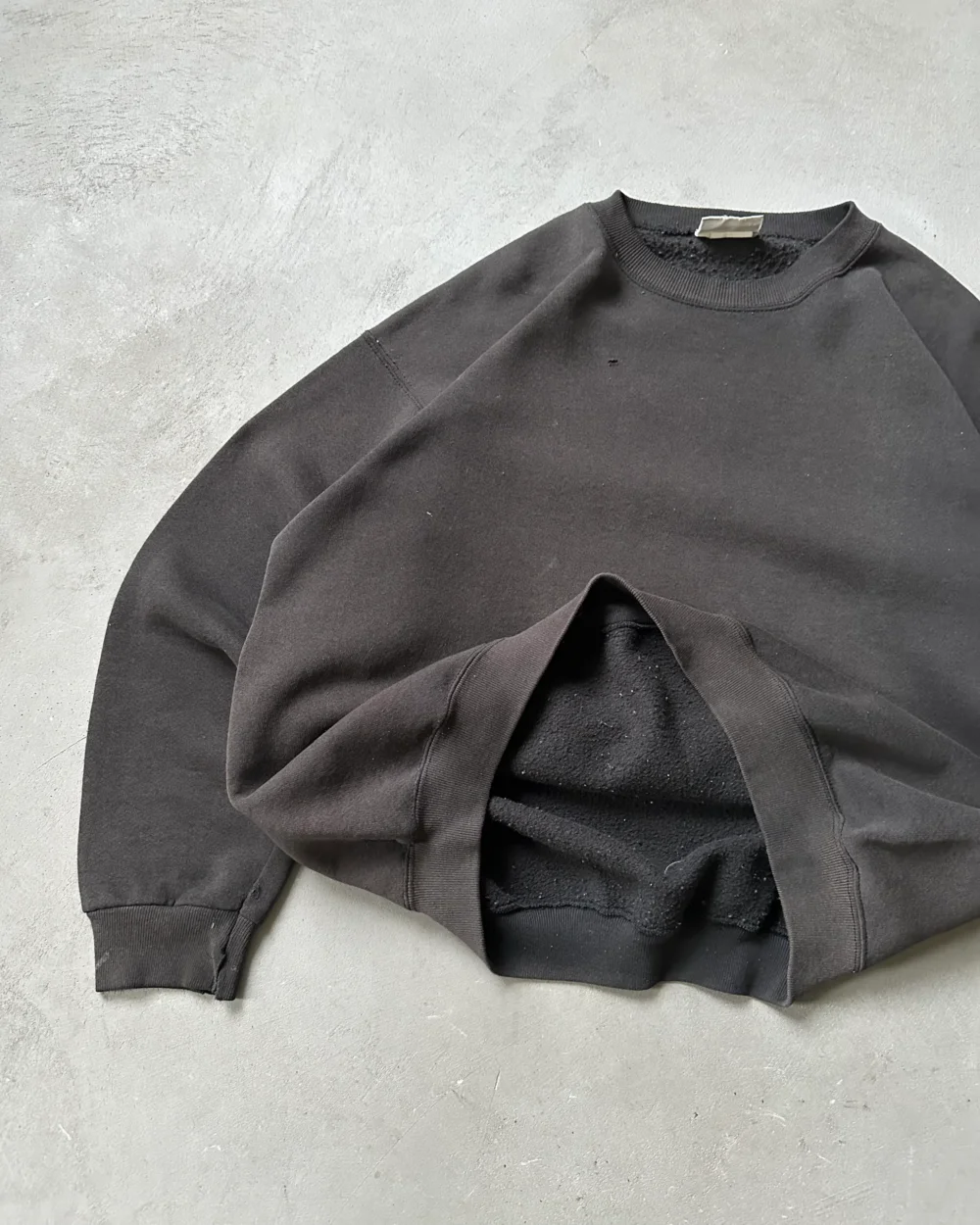 1990s - Distressed Black Blank Crewneck - XL - 5