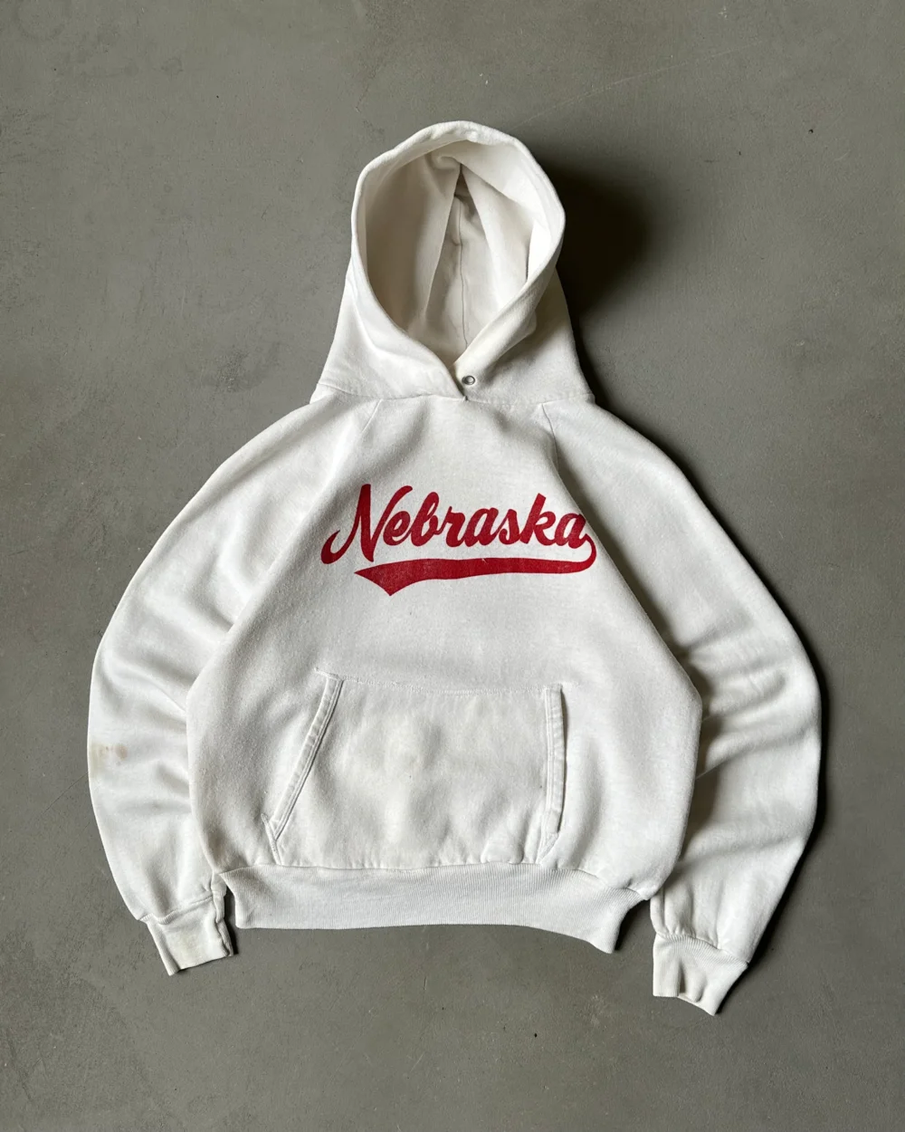 1970s - White Nebraska Hoodie - XS