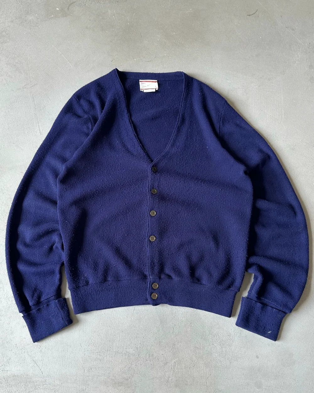 1990s - Navy Orlon Cardigan - M(Tall)