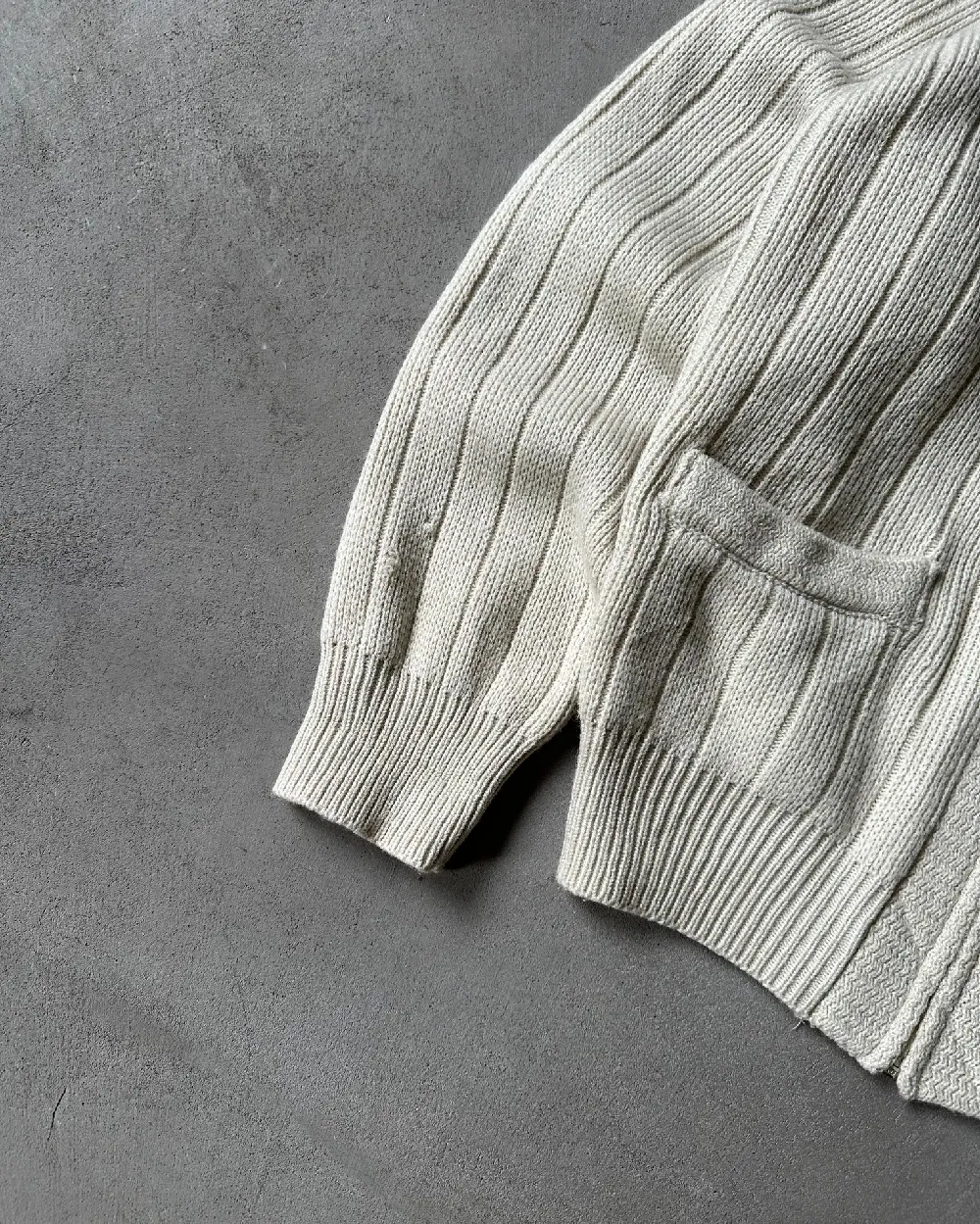 1990s - Cream Zip Up Cardigan - M - 4
