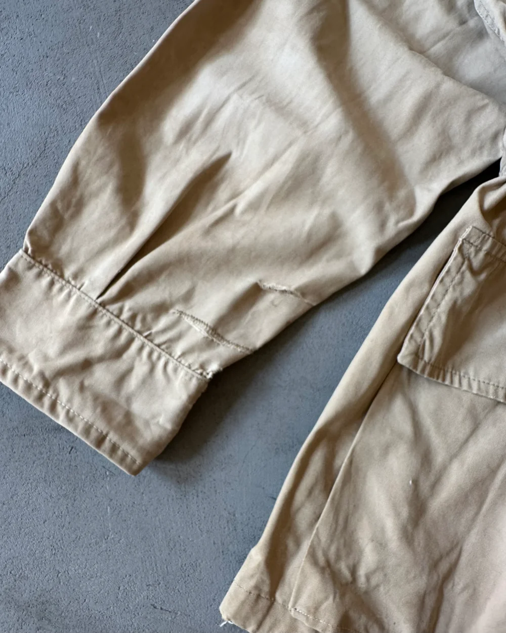 1950s - Beige Busch Coat Poplin Safari Overshirt - L - 5