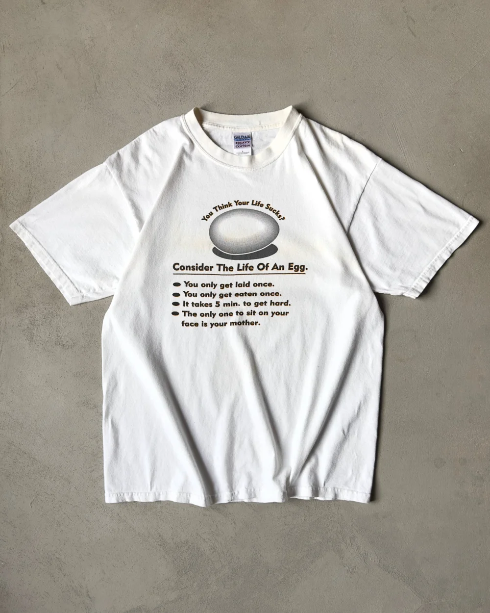 2000s - White "The Life Of An Egg" T-Shirt - M/L