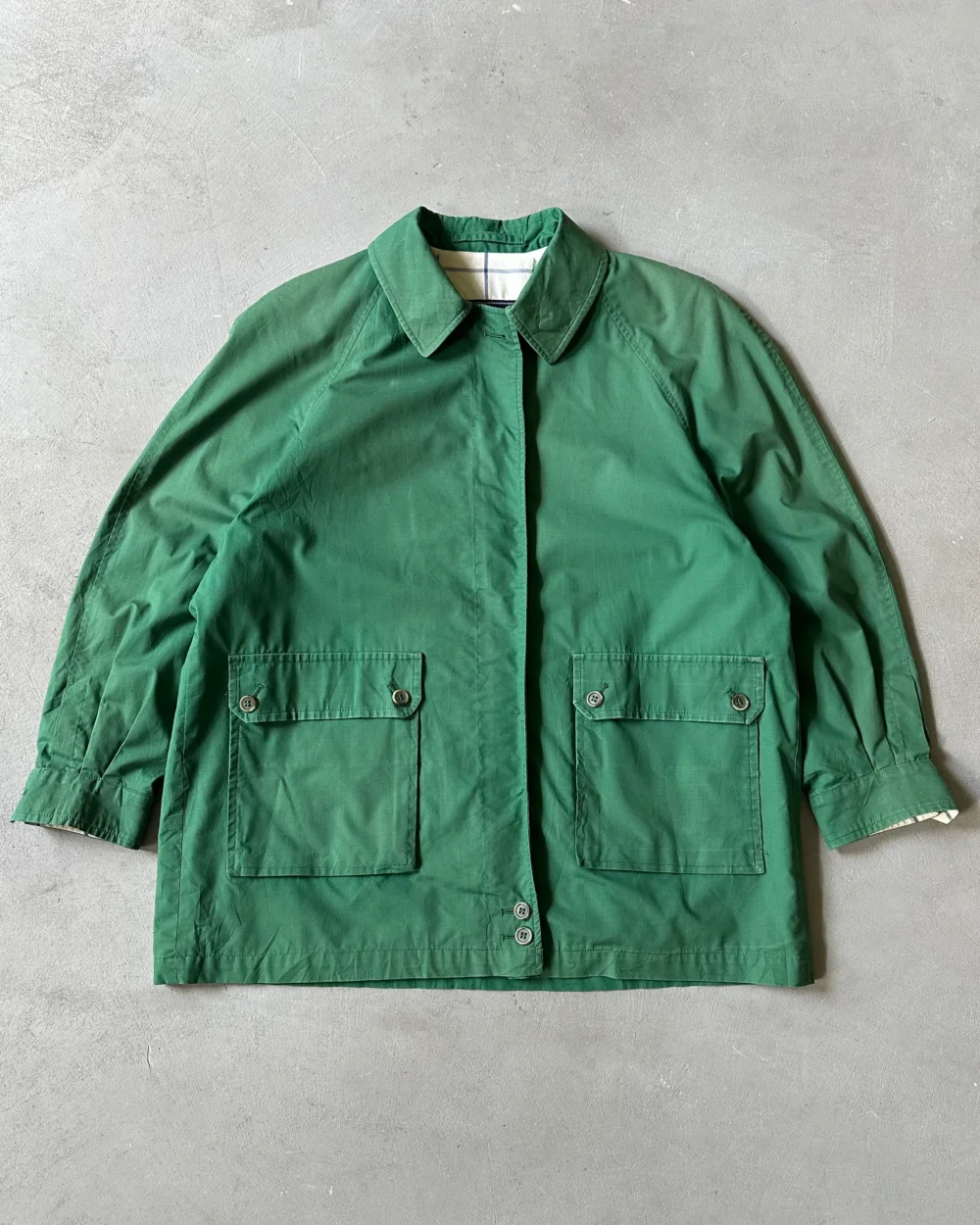1990s - Green Burberrys' Harrington Jacket - L(Short)