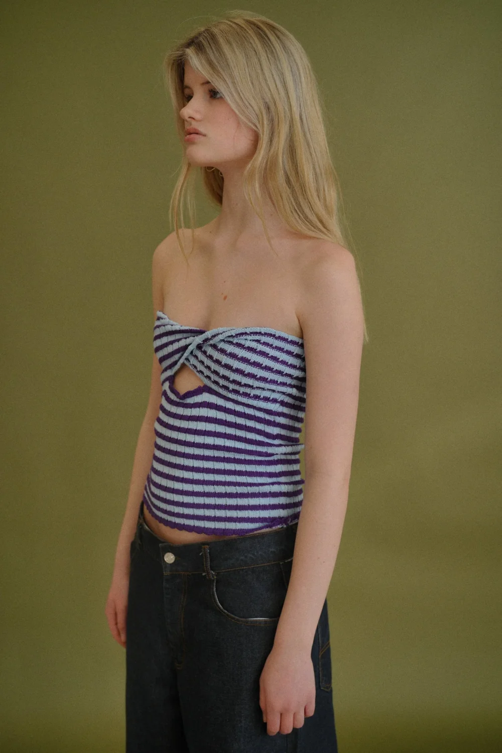 TWISTED KNIT TUBE TOP - 2