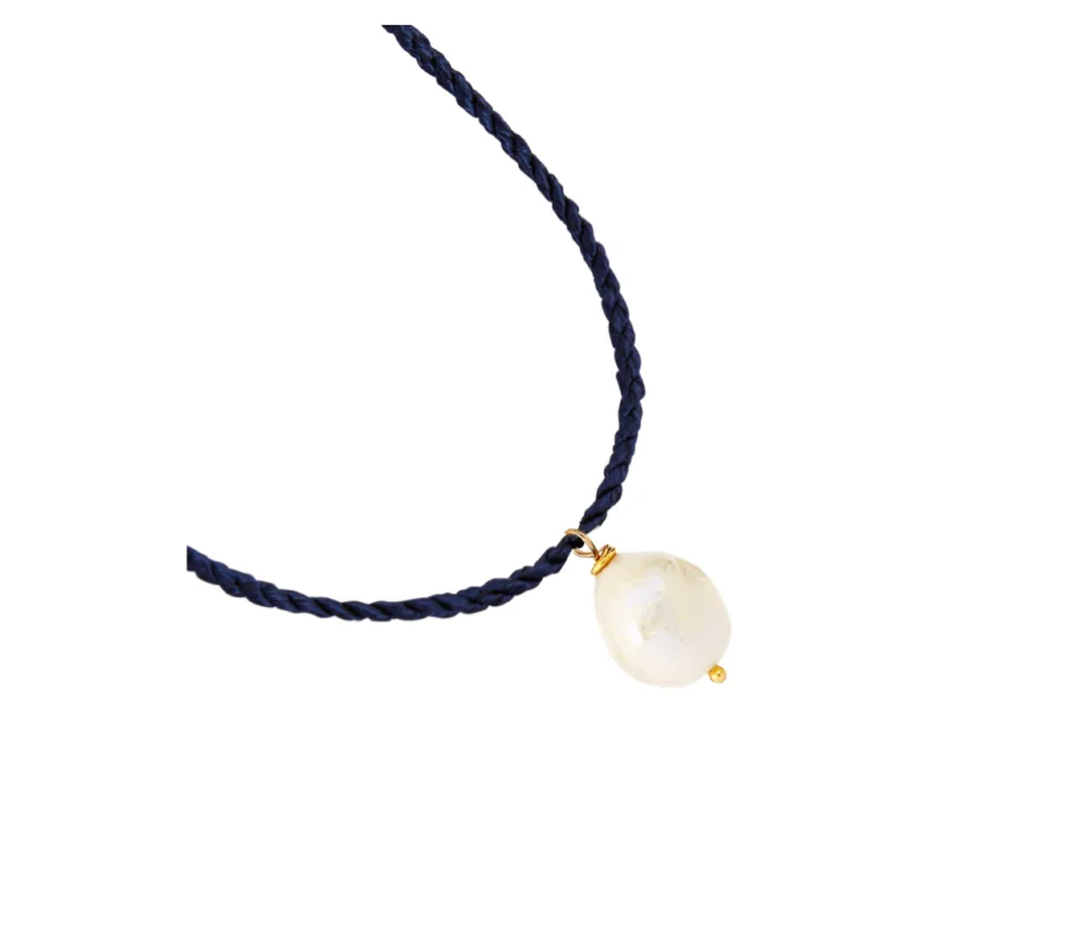 Baroque Pearl & Silk Cord Necklace - 5
