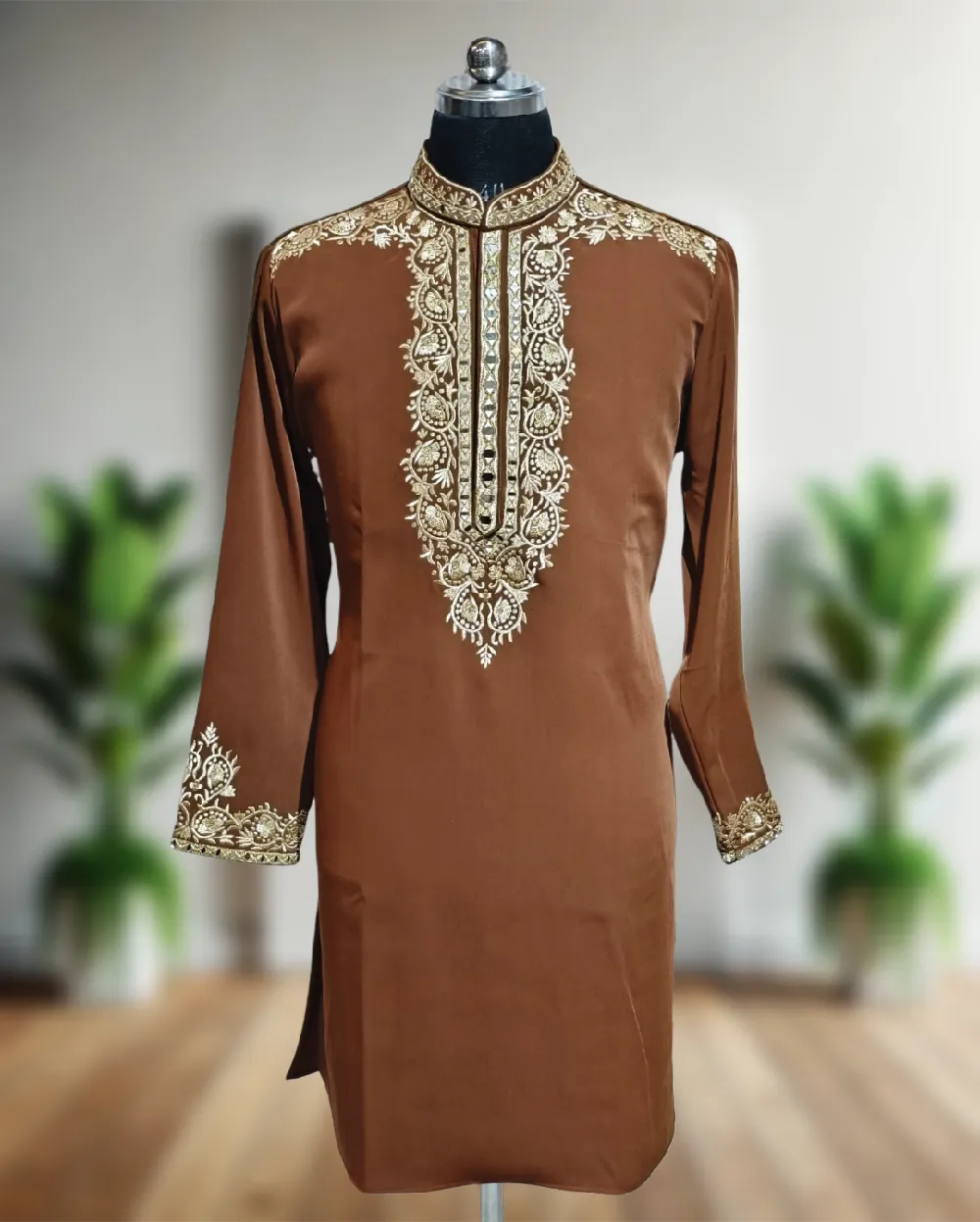 Mens Exclusive Most Trending Designer Luxury Real Mirror Embroidery Work Kurta Pajama Set Premium Handcrafted Wedding, Festive & Royal Ethnic Wear Collection by Faisaloutfits - Faisal Outfits