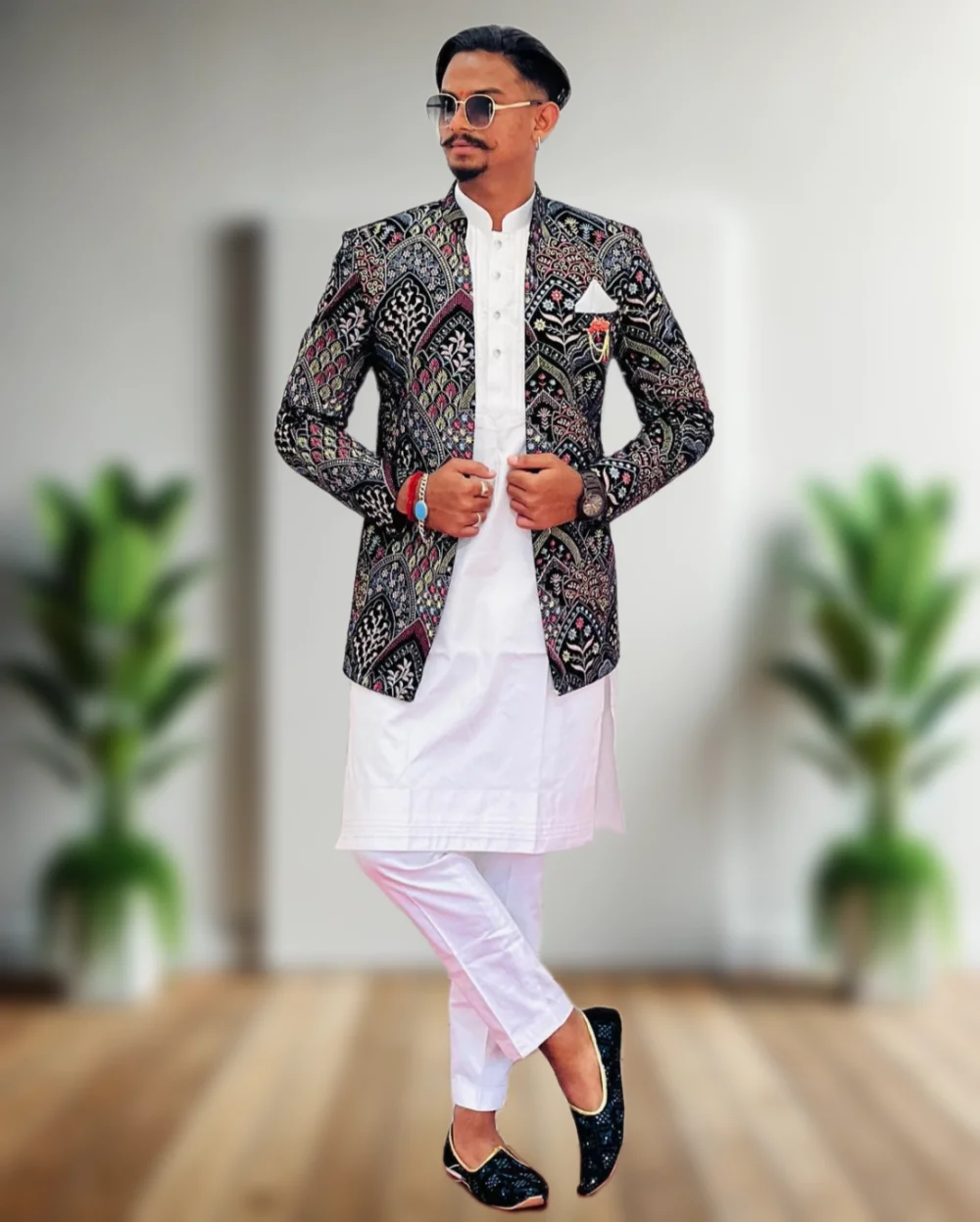 Men’s Exclusive Wedding Special White Kurta Pajama with Trending Luxury Open Jacket – Designer Set by Faisaloutfits - Faisal Outfits