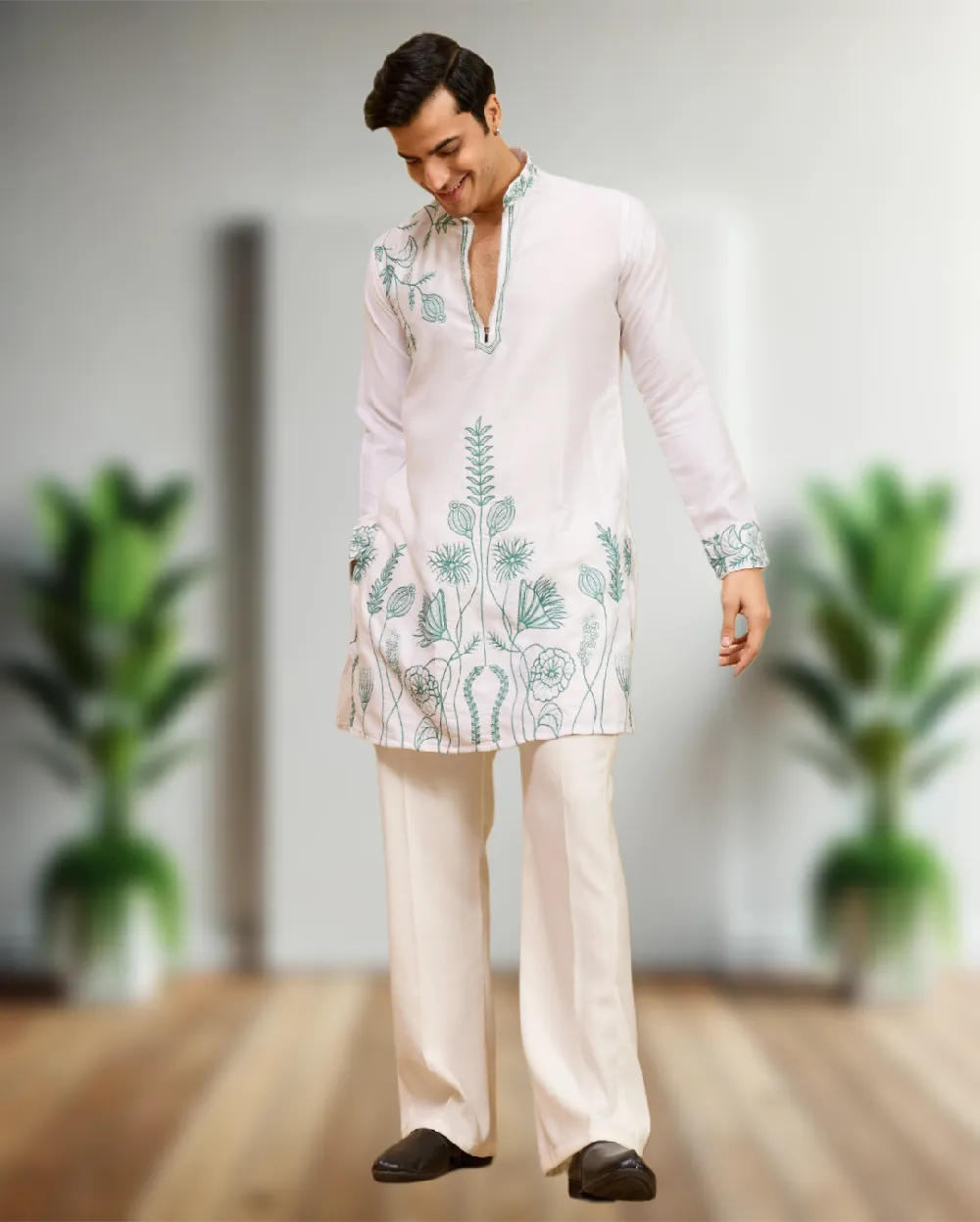 Men’s Exclusive Most-Trending Designer Luxury Thread Embroidery Work Kurta Pajama Set – Premium Wedding, Festive & Traditional Ethnic Wear by Faisaloutfits - Faisal Outfits - 4