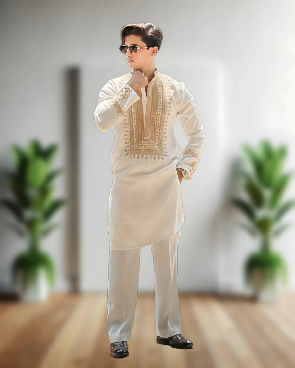 Men's Exclusive Trending Designer Luxury Embroidered Kurta Pajama Set | Men’s Designer Luxury Kurta Pajama Set with Exquisite Embroidery – Faisaloutfits Exclusive - Faisal Outfits