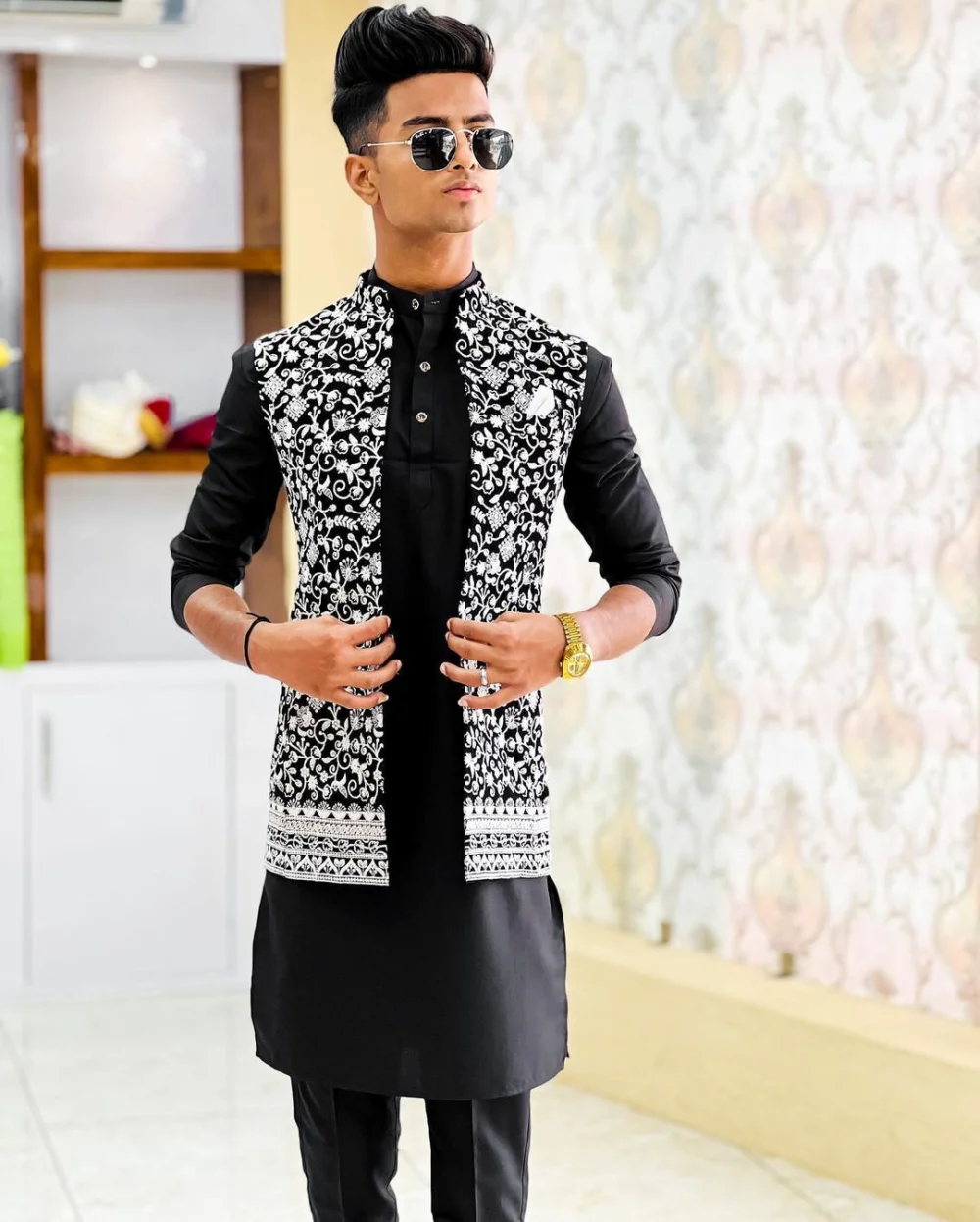 Wedding Special Kurta Pajama With Nehru Jacket Set - Faisal Outfits