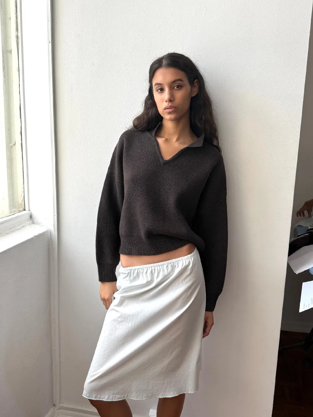 Collared Pullover - Burnt Wood
