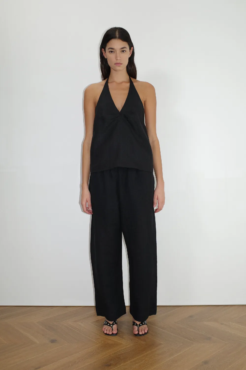 Linen Ease Trouser - Black
