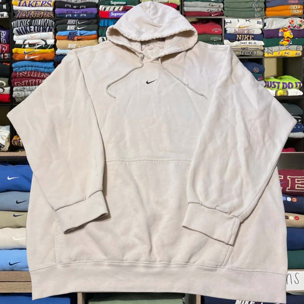 Vintage Y2K 2001 crème Nike center swoosh hoodie