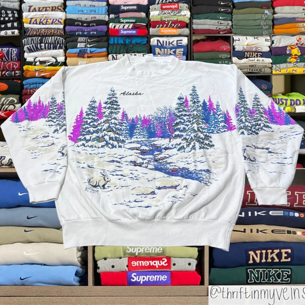 90s nature winter sweater all over print