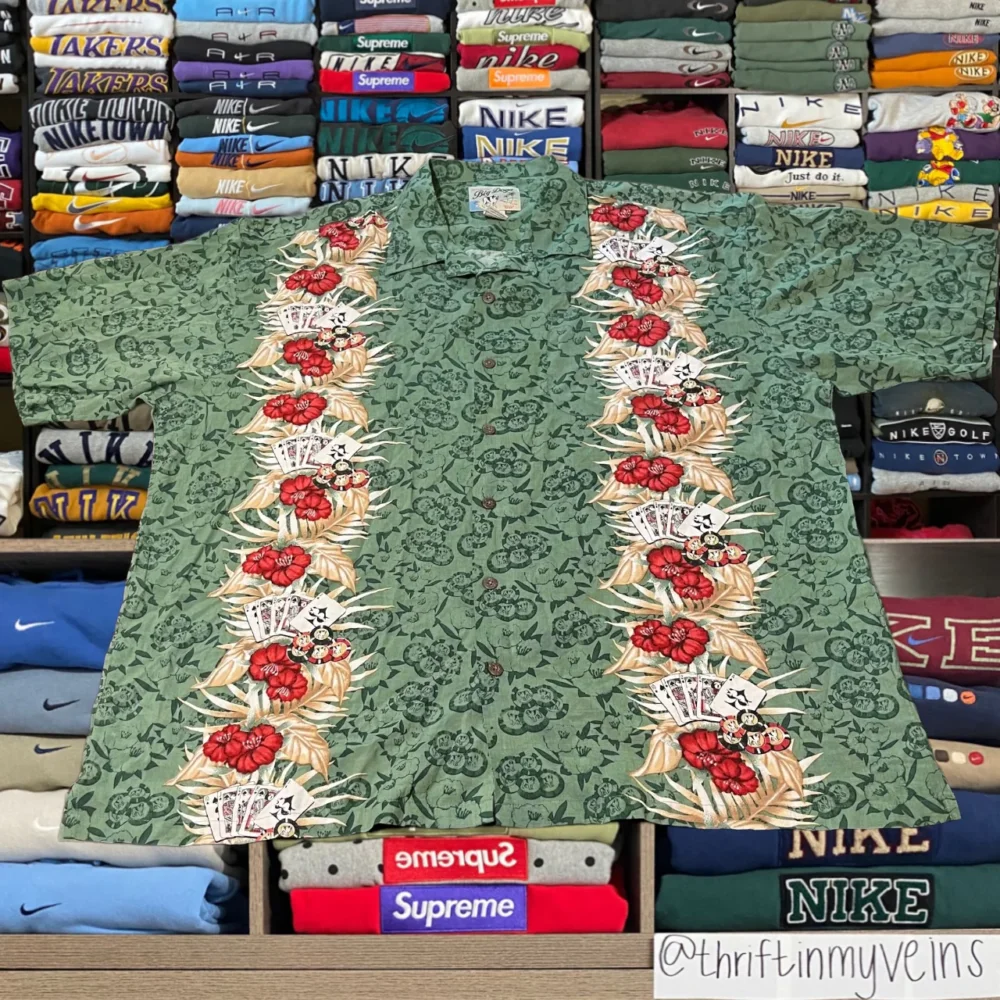 Vintage 90s big dogs button up shirt poker
