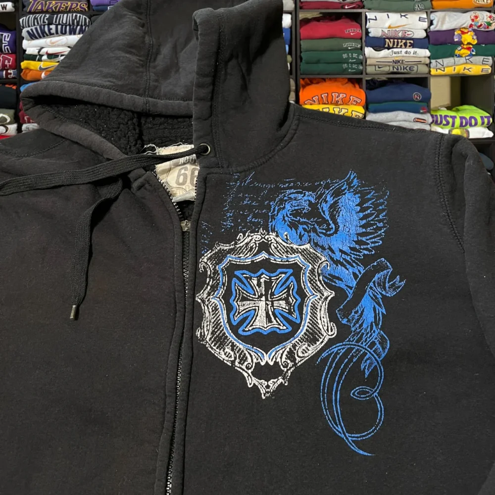 Y2K skater grunge cross full zip hoodie - 5
