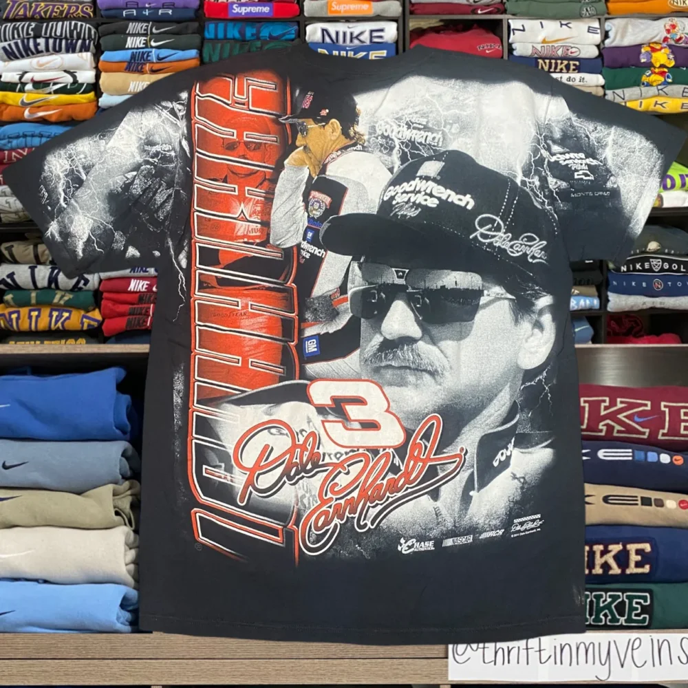 90s all over print nascar graphic shirt (large) - 2