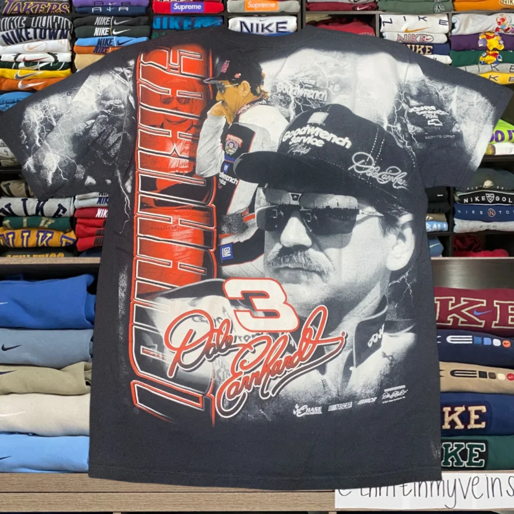 90s all over print nascar graphic shirt (large) - 5