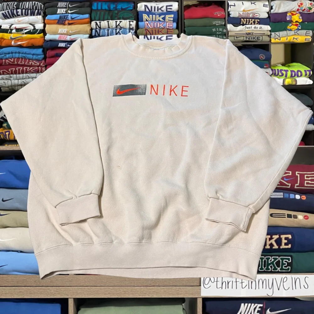 90s Nike spelled out logo sweater/ as seen on Madison beer