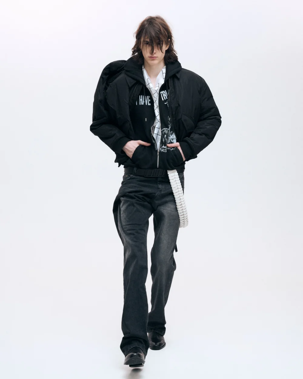 Bunny Zip Up Hoodie Black - 3