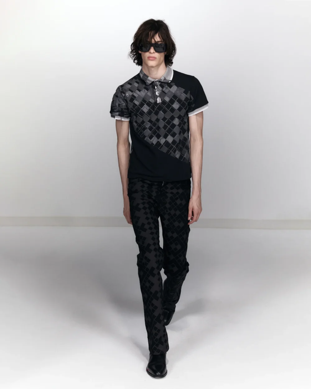 Grid Trousers - Black - 2
