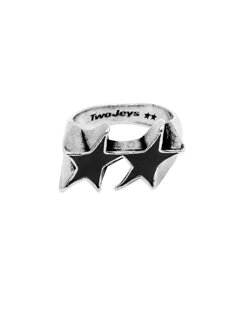 Icon Black Enameled Single Ring - 3