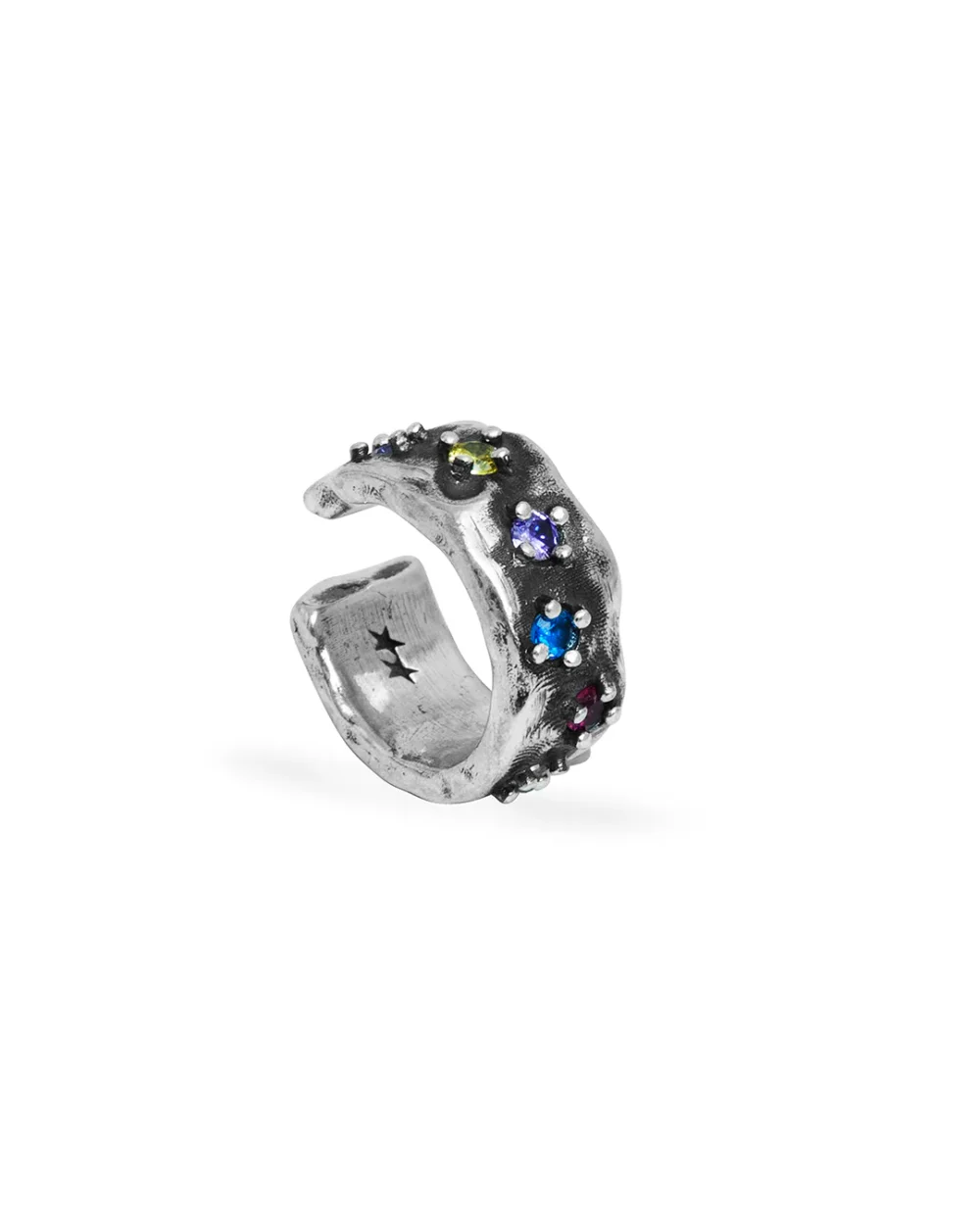 Multicolor Stone Earcuff