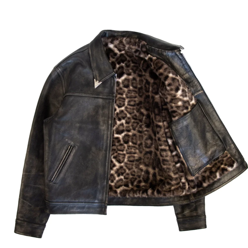 Leopard Leather Jacket - 2
