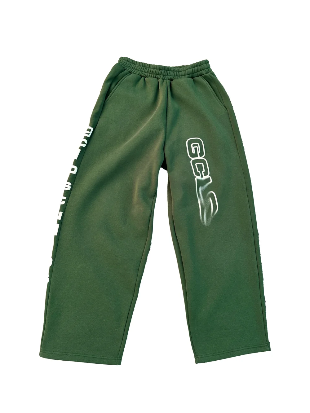 gclo 'smudged' sweatpants - forest green/white