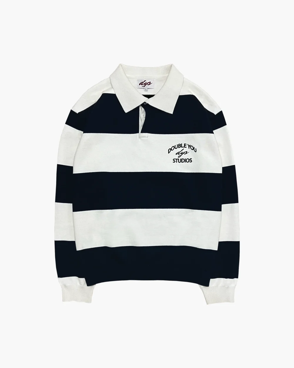 Stripe Rugby Polo Knit (Navy/White)